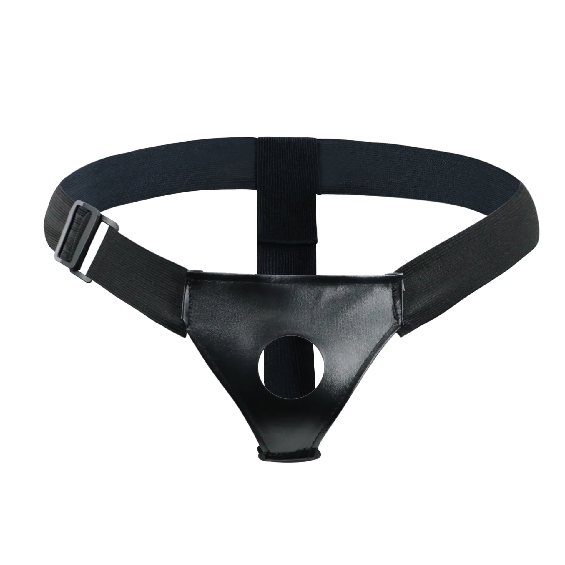 

Men's Adjustable Hollow-Out Faux Leather Thong, Elastic Waist Erotic G-String Underwear