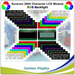 Surenoo 2004 204 20*4 Character LCD Module Display Panel Screen RGB LED Backlight English-cyrillic (Russian)