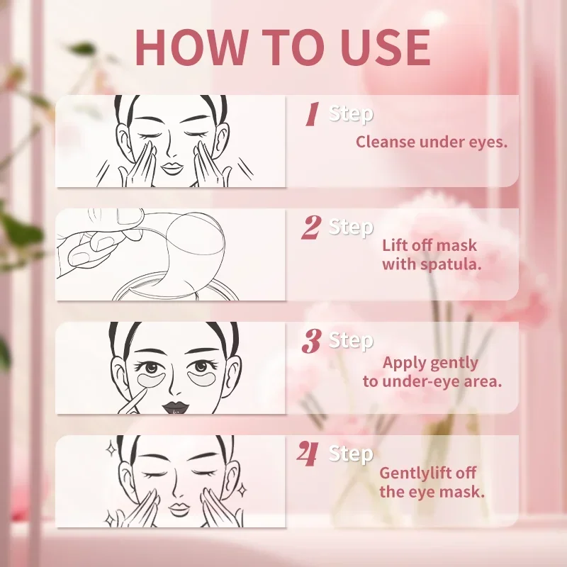 PDRN Pink Under-Eye Mask For Dark Circle And Puffiness Slip-resistant Eye Patches With Collagen Leave Skin Looking Youthful.