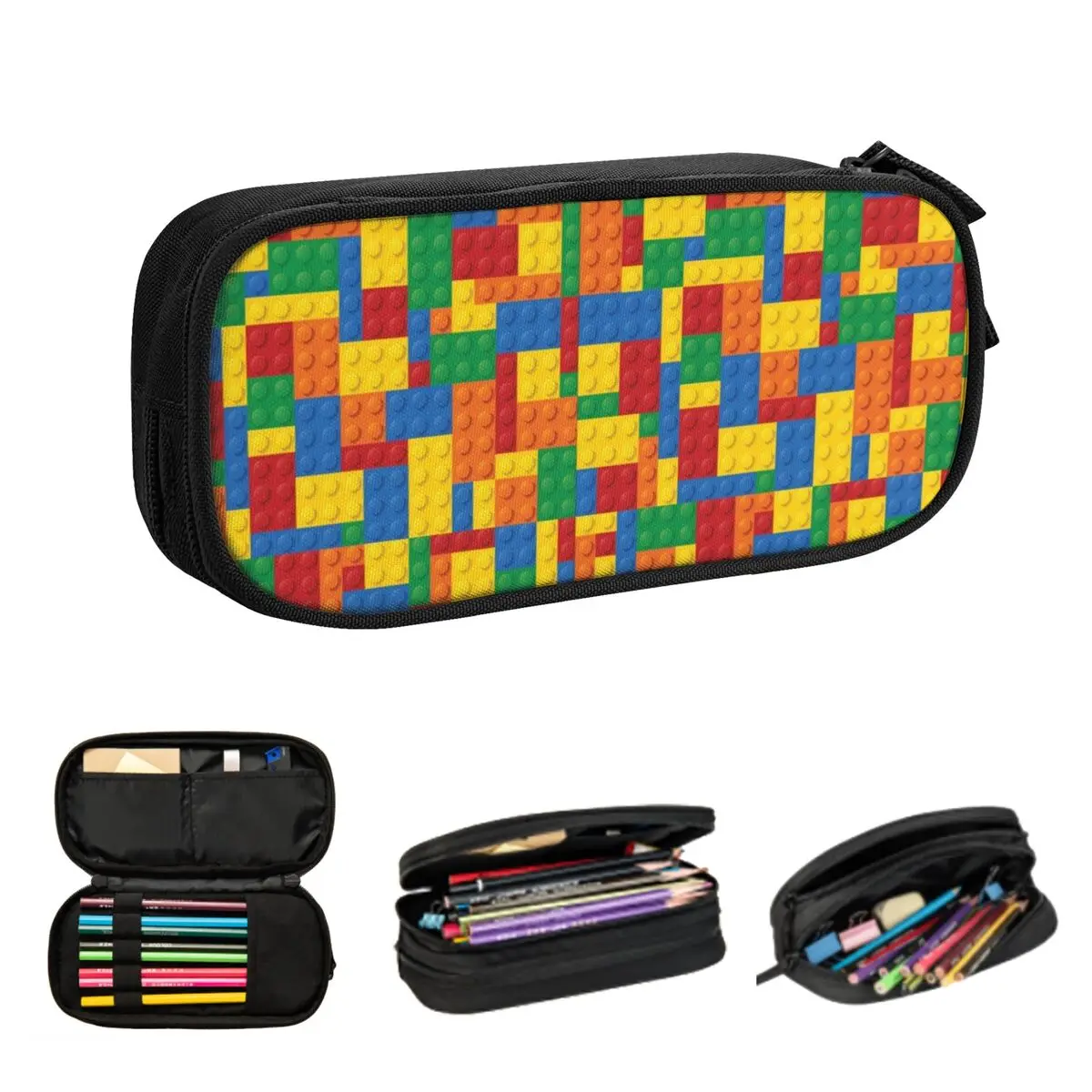 Building Toy Blocks Pencil Cases for Student Gifts Pen Box Pencil Bag Large Capacity Pencil Pouch
