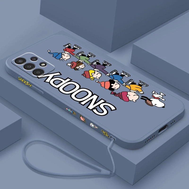 Cartoon Funny S-Snoopys For Samsung A91 A81 A71 A51 A41 A31 A21S A11 A05 A04 A03S A02S A01 Liquid Left Rope Phone Case