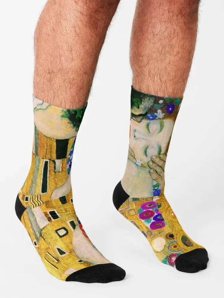 The Kiss by Gustav Klimt Socks Heating sock fashionable Running christmas gift Men Socks Luxury Brand Women's