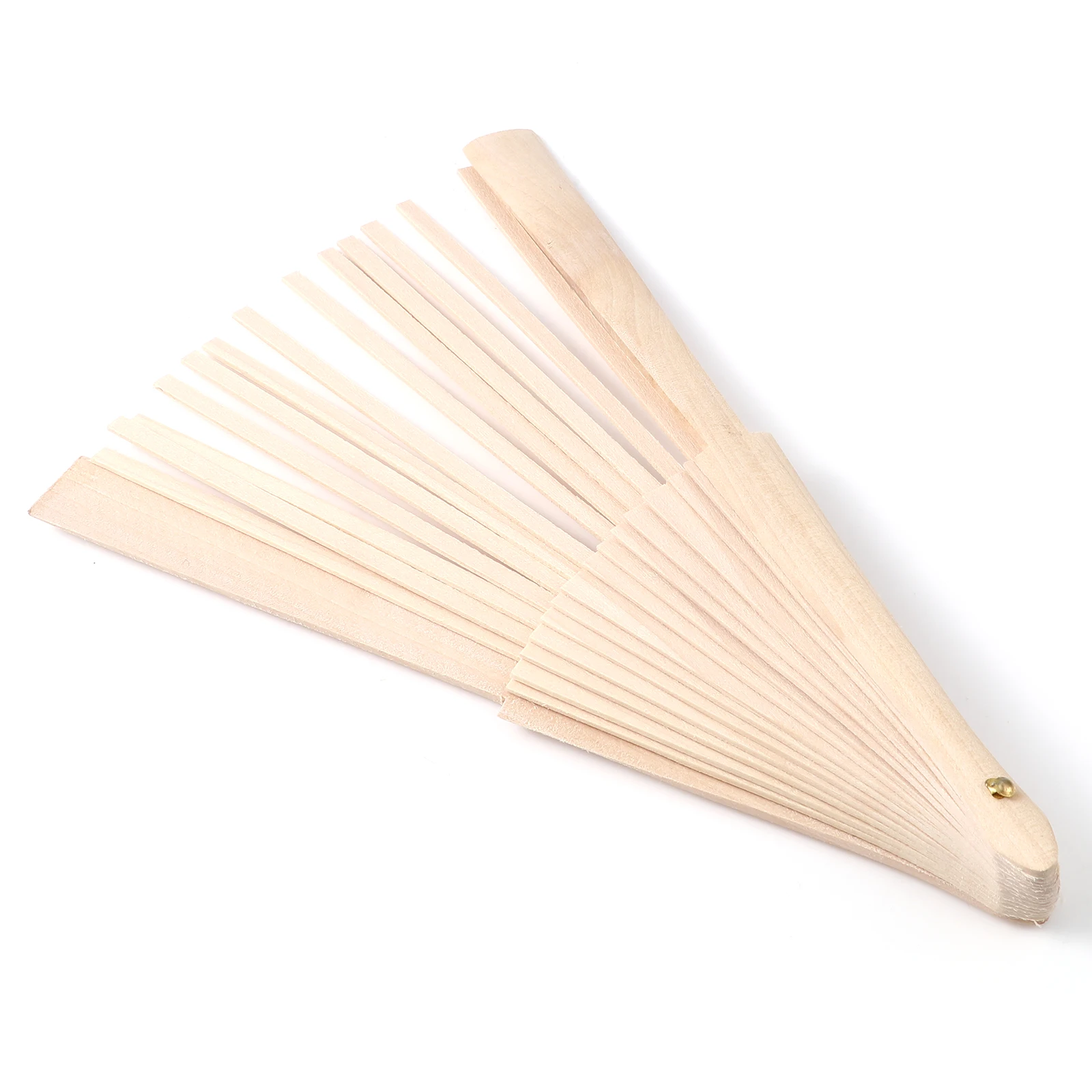 Asas de abanico de madera de bambú Natural hechas a mano para mujer, abanico plegable chino de hueso, costillas de hueso para manualidades, regalos de adorno, 23cm de largo, 1 ud.