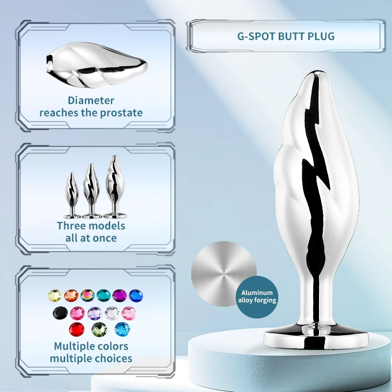 Runyu Sexy Adult Metal Anal Plug G-spot Butt Plug Sexy Gadgets Penetration Anal Dildo But Pluk Sex Toys Adult Toys for Men Women