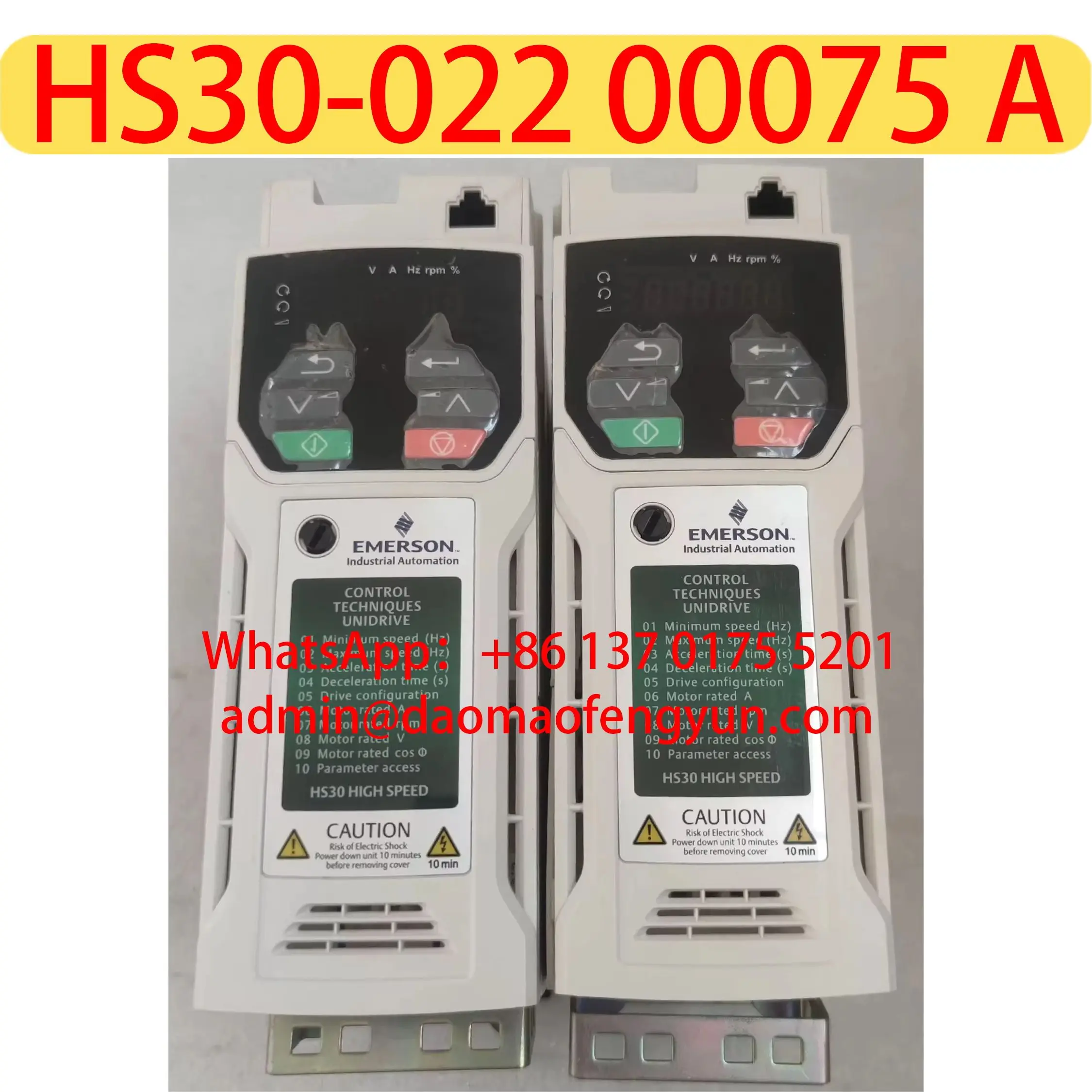 HS30-022 00075 A Used HS30-022 00075A，Variable Frequency Drive，1.5kW