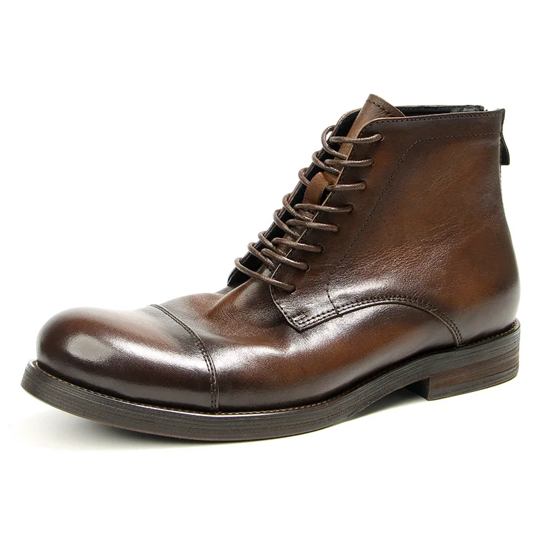 

Mens LuxuryCowboy Designer Shoes Genuine Leather Combat Motorcycle Boots Outdoor Ankle Boots Snow Autumn Winter Chelsea Boots