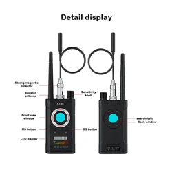 Wireless RF Signal Detector Bug GSM Audio GPS Tracker Mini Camera Finder Camera Infrared Scanning AI Standby Automatic Detection