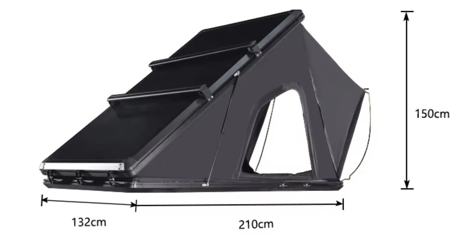 3-4 Person Camping Roof Top Tent  4x4 Waterproof Roof Aluminum Triangle  Hard Shell Car Rooftop Tent Hard Shell RTT