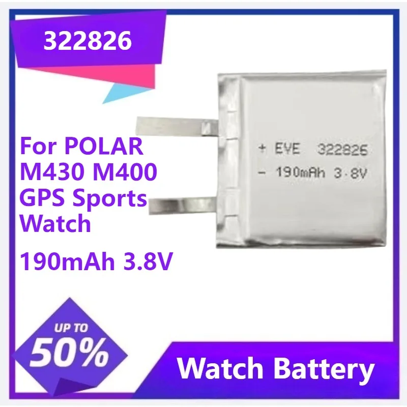 322826 Battery For POLAR M430 M400 GPS Sports Watch High Quality Battery EVE322826 Replacement Battery 190mAh 3.8V