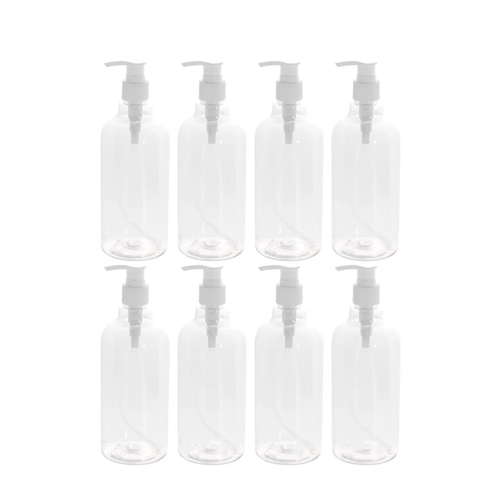 

8 set Empty Square Bottles 500ml Reusable Travel Shampoo Shower Gel Hand Soap Dispenser Set Eco Friendly Refillable Body Lotion