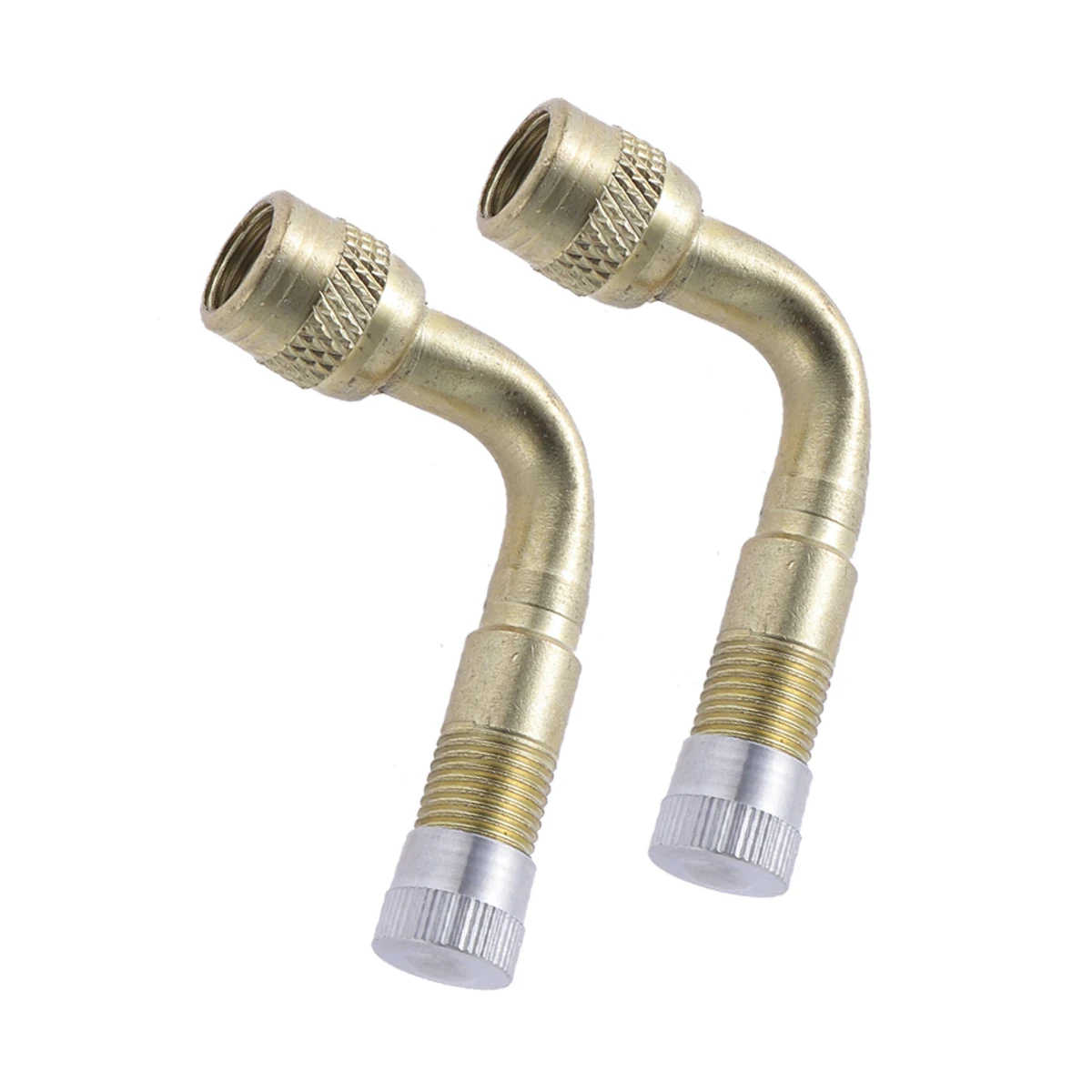

2pcs Brass Tire Valve Extension Adapter 90 Degree For Motorcycle Car Truck Bike Universal Tyre Accessory Metal Dust Cap