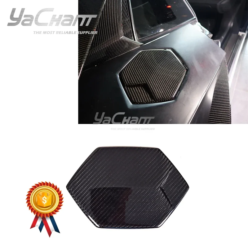 Car-Styling Dry Carbon Fiber Fuel Cap Cover Fit For 2011-2017 Aventador All Models Fuel Cap Cover