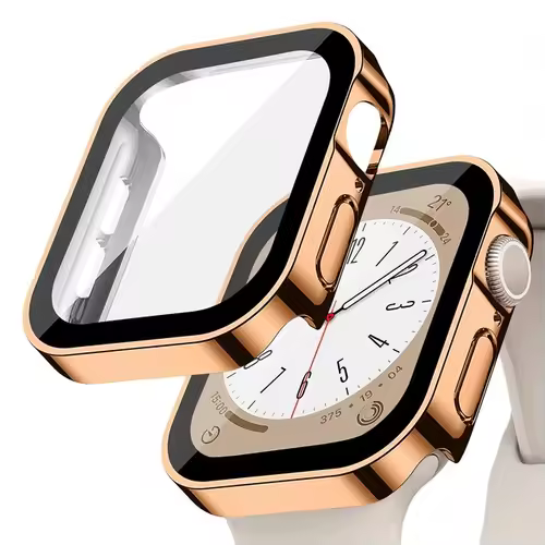 Glass+Case For Apple Watch 42 46mm 45mm 41 49 44mm 40 mm straight edge Screen Protector Cover Case iWatch SE 6 7 8 9 10 11 Ultra - Image 7