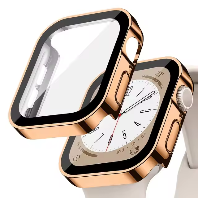 Glass+Case For Apple Watch 42 46mm 45mm 41 49 44mm 40 mm straight edge Screen Protector Cover Case iWatch SE 6 7 8 9 10 11 Ultra - Image 7