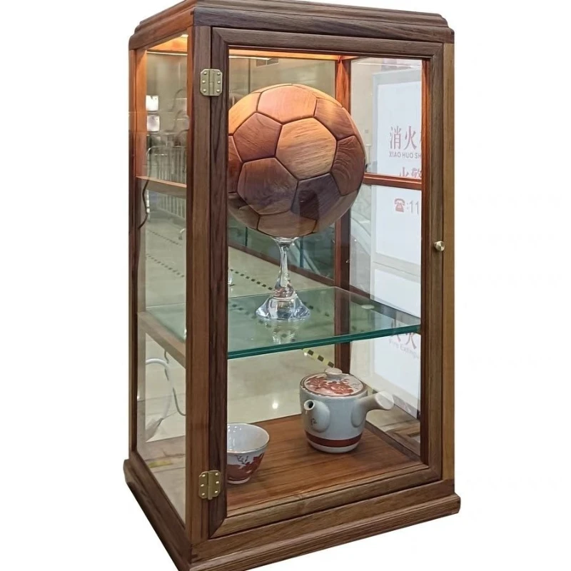 Multi-layer solid wood display cabinet Myanmar teak jewelry display cabinet Home space storage cabinet
