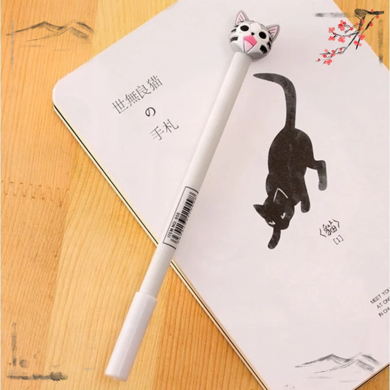 Wholesale Cute Cat Gel Pens,fun Kawaii Pens Set,Animal Kids Office School Supplies Kawaii Stationery