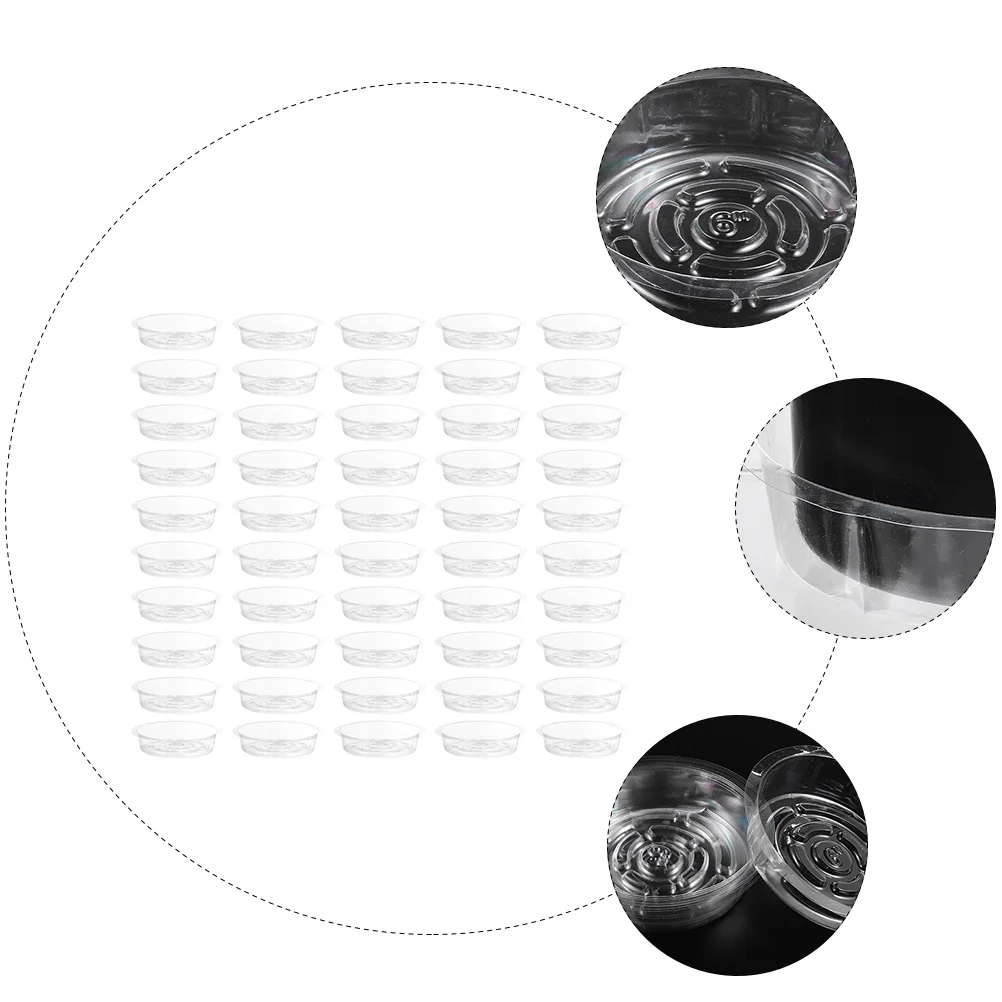 

50pcs Plastic Flowerpot Tray 6 Inch Transparent Drip Tray For Plant Saucer Garden Decor Succulent Pot Plate Planter Accessory