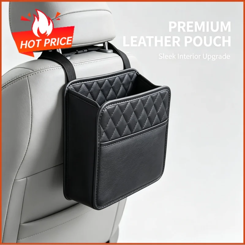 PU Leather Car Seat Organizer Storage Bag for All Vehicle Models. Keep Your Ride Neat & Protected with Essential Auto Accessorie