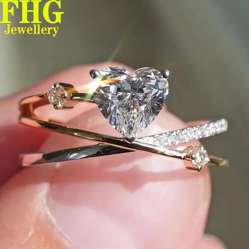 

6 7 8 9 10 Carat Au375 9K Yellow Gold Ring heart shape DVVS1 Moissnite Diamond Ring Wedding Party Engagement Anniversary Ring