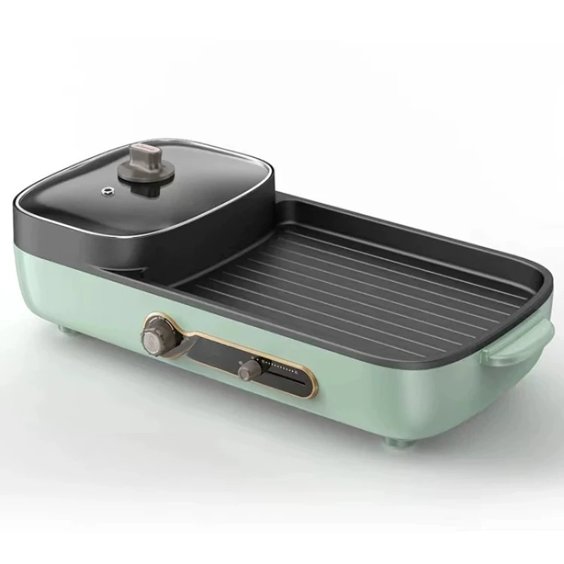 Multi-Functional Electric Hot Pot And Griddle,Household Grilling And Roasting Set,Integrated Indoor Cooking Appliance,Non-Smoke