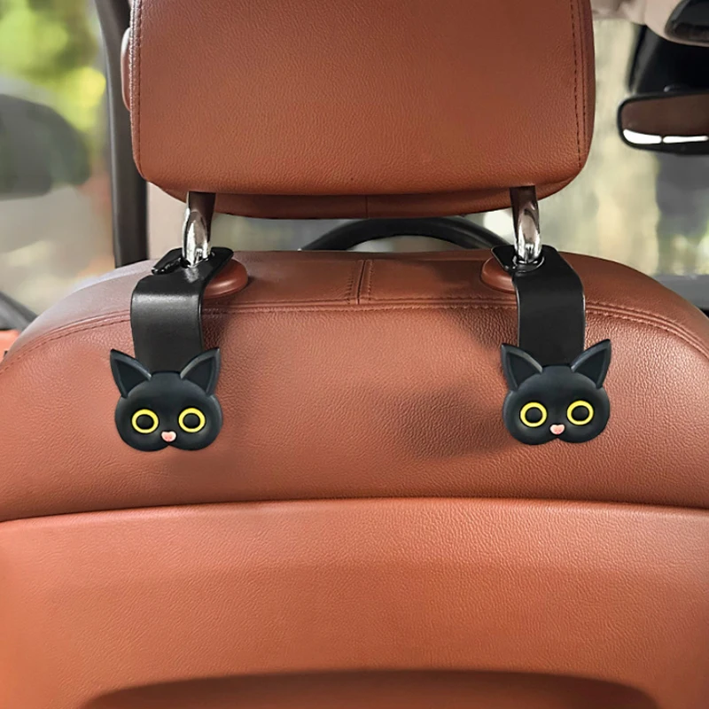 جديد 2 قطعة رائعتين ثلاثية الأبعاد الكرتون القط مسند الرأس بالمقعد السيارة السنانير-منظم تخزين السيارة العالمي لحقائب اليد والمحافظ معاطف لطيف #2