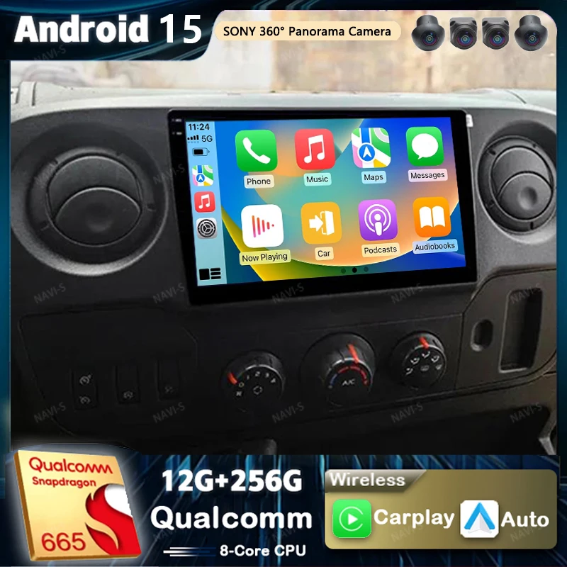 Android 15 For Renault Master Nissan NV400 Opel Movano 2010 - 2021 2K QLED Android Car Radio Multimedia Video Player GPS CarPlay