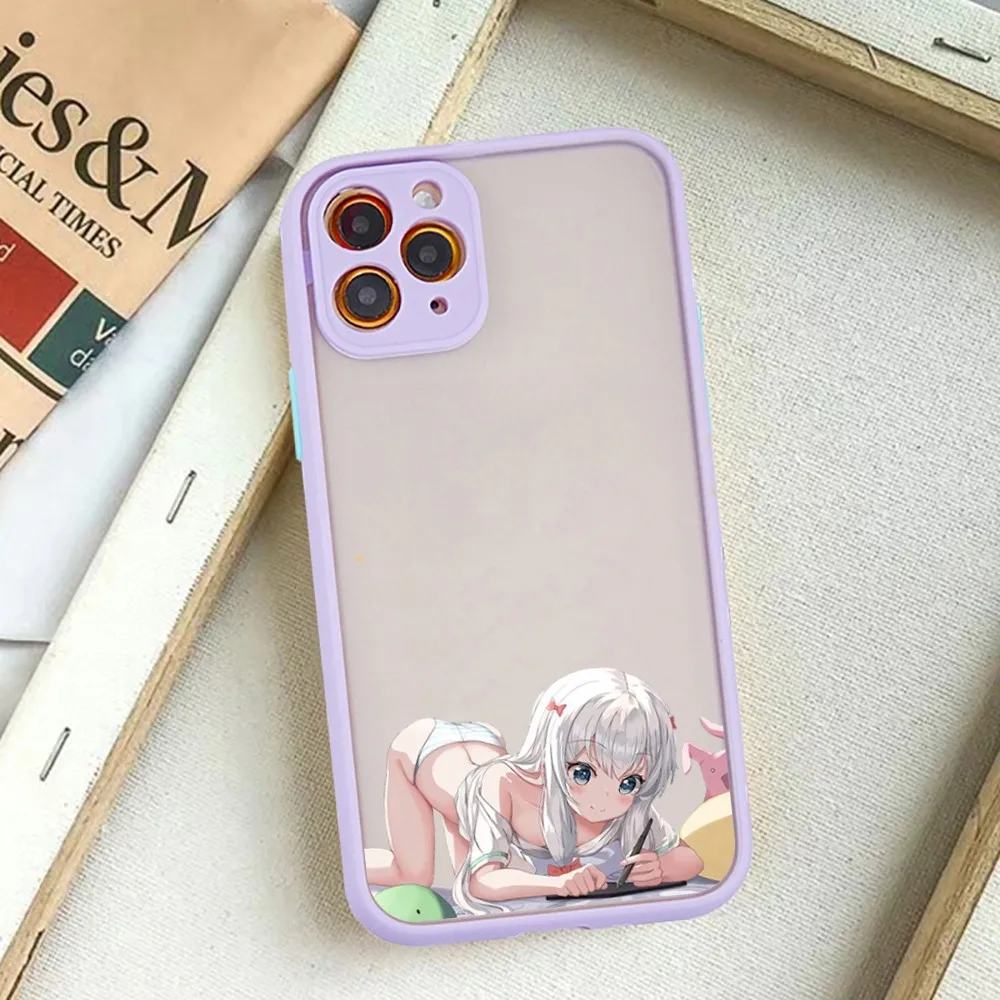 Cute Girl Izumi Sagiri Phone Case for iPhone 14 11 12 13 Mini Pro Max 8 7 Plus X XR XS MAX Translucent Matte Cover