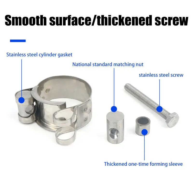 17-51 مللي متر الفولاذ المقاوم للصدأ الحلق المشبك دراجة نارية السيارات ماسورة العادم المشابك الأوسط العادم ربط ثابت ختم تثبيت