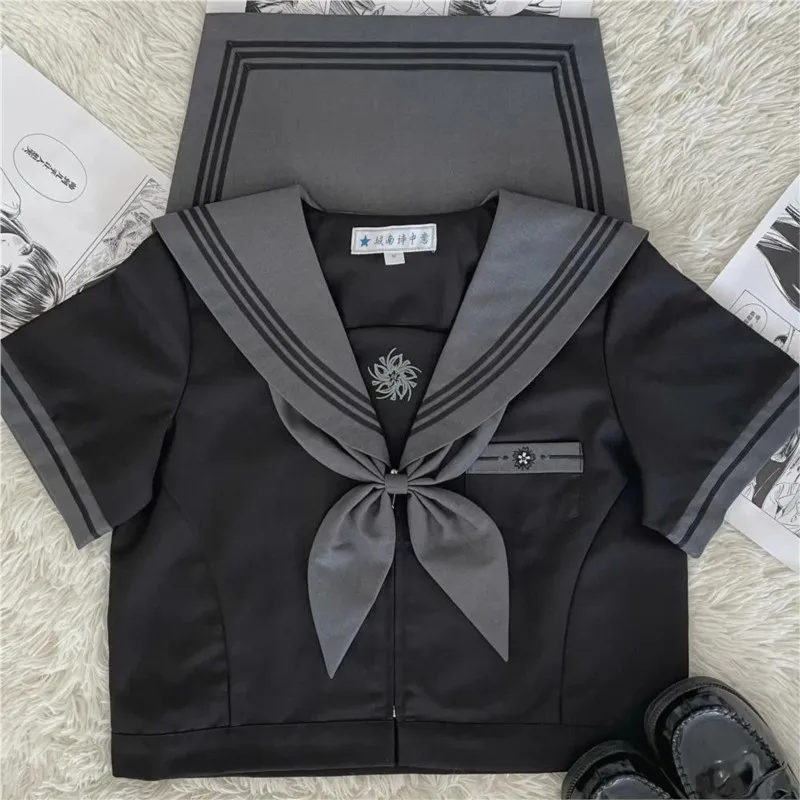 Frauen japanische und koreanische Seemann Uniformen orthodoxe JK Uniformen dunkle schlechte Mädchen mittlere Kleidung Frühling Sommer Schule Outfits