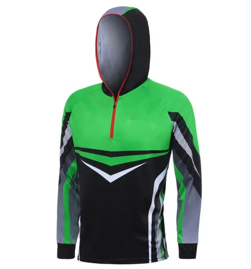 Sweat à capuche coupe couvertes à demi-fermeture éclair pour hommes, chemise de pêche imprimée personnalisée, maillot de tournoi Ultraviolet-Vert, nouveau, offre spéciale