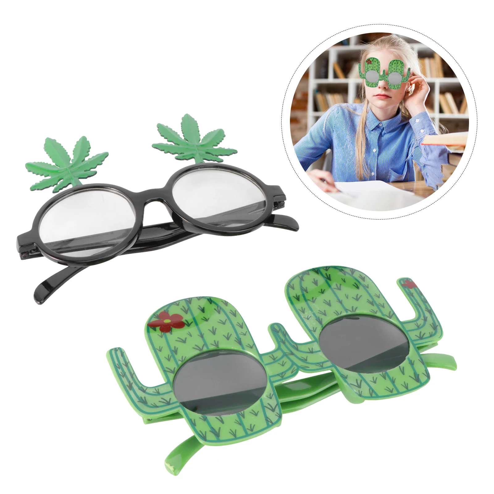 

2 Pcs Modeling Birthday Gathering Party Glasses Child Sun Unique Sunglasses Plastic Photo Booth Props