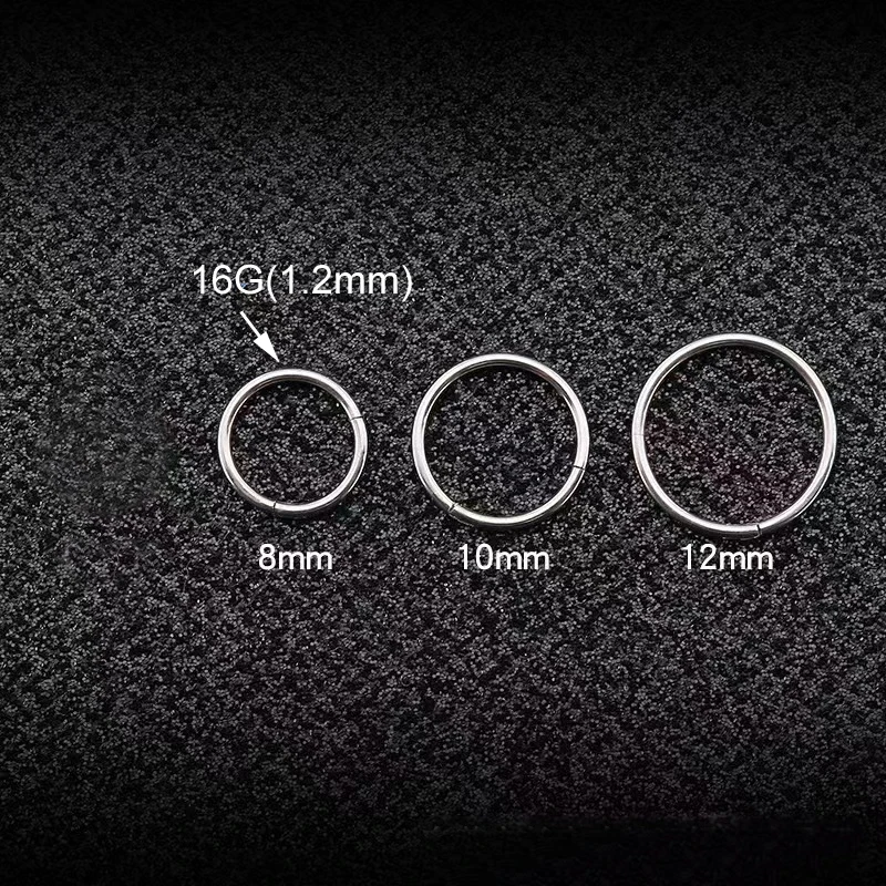 2 buah/lot tindik bibir cincin Septum berengsel mengklik baja tahan karat cincin tindik hidung anting Helix cincin Universal Perhiasan Tubuh