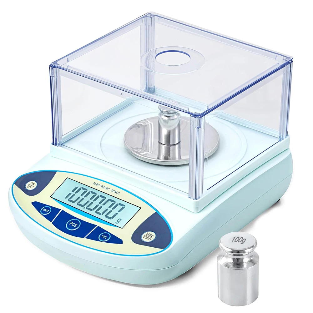 

Modern Electronic Analytical Scale Providing Precise Weights With A Capacity Of Up To 500 Grams And Built In Windscreen
