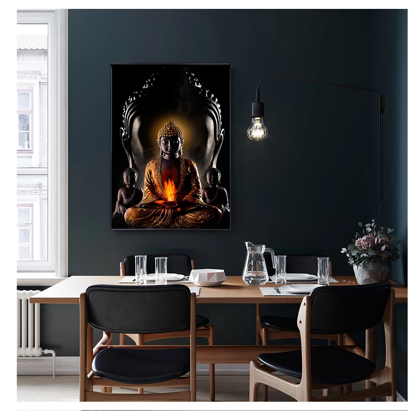 Statue Wall Art Pictures For Living Room Modern Home Decor Posters HD Canvas Oil Paintings 1 Pieces Hot Selling God Zen Buddha