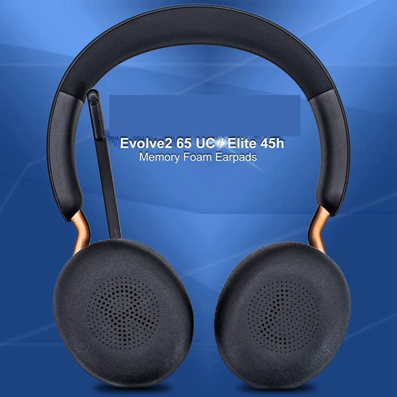 Replacement Earpads For Elite 45H Evolve2 65 MS/UC Wireless Headphones - Protein Leather/Ear Cushion/Ear Cups