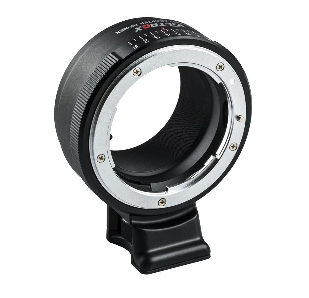 

Адаптер ручного крепления Viltrox NF-NEX для объектива с креплением Nikon F, используемый для беззеркальных камер с креплением E