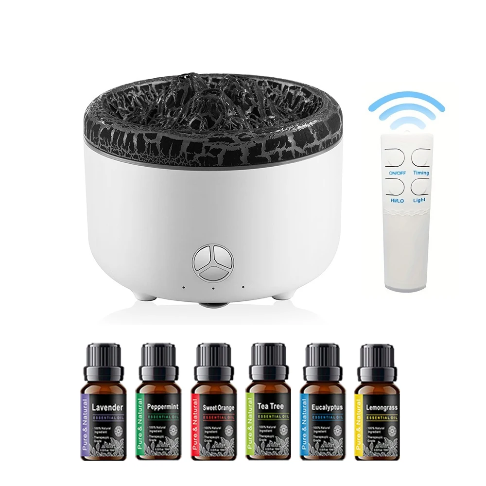 

500ml Aroma Diffuser with 6 Oils - Long-Lasting Bedroom & Home Fireplace Humidifie