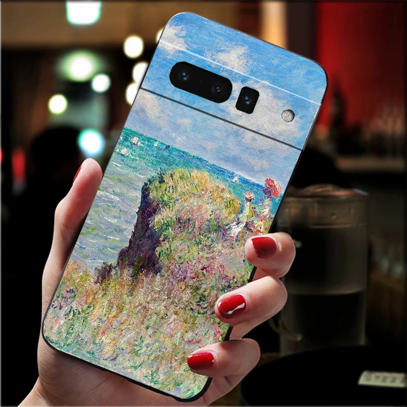 حافظة لهاتف جوجل بيكسل 10 برو XL 9 برو XL 9A 8 7 6 برو بيكسل 8A 7A 6A بكسل 8 7 6 5 كلود مونيه جاردن لوتس بريدج #5