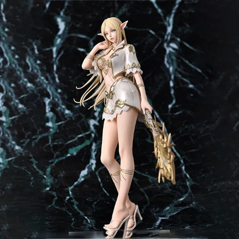 

24cm Game Lineage2 Elf Figures Female Mage Action Figure Standing Position Gk Women'S Solid Figures Collection Ornament Gifts