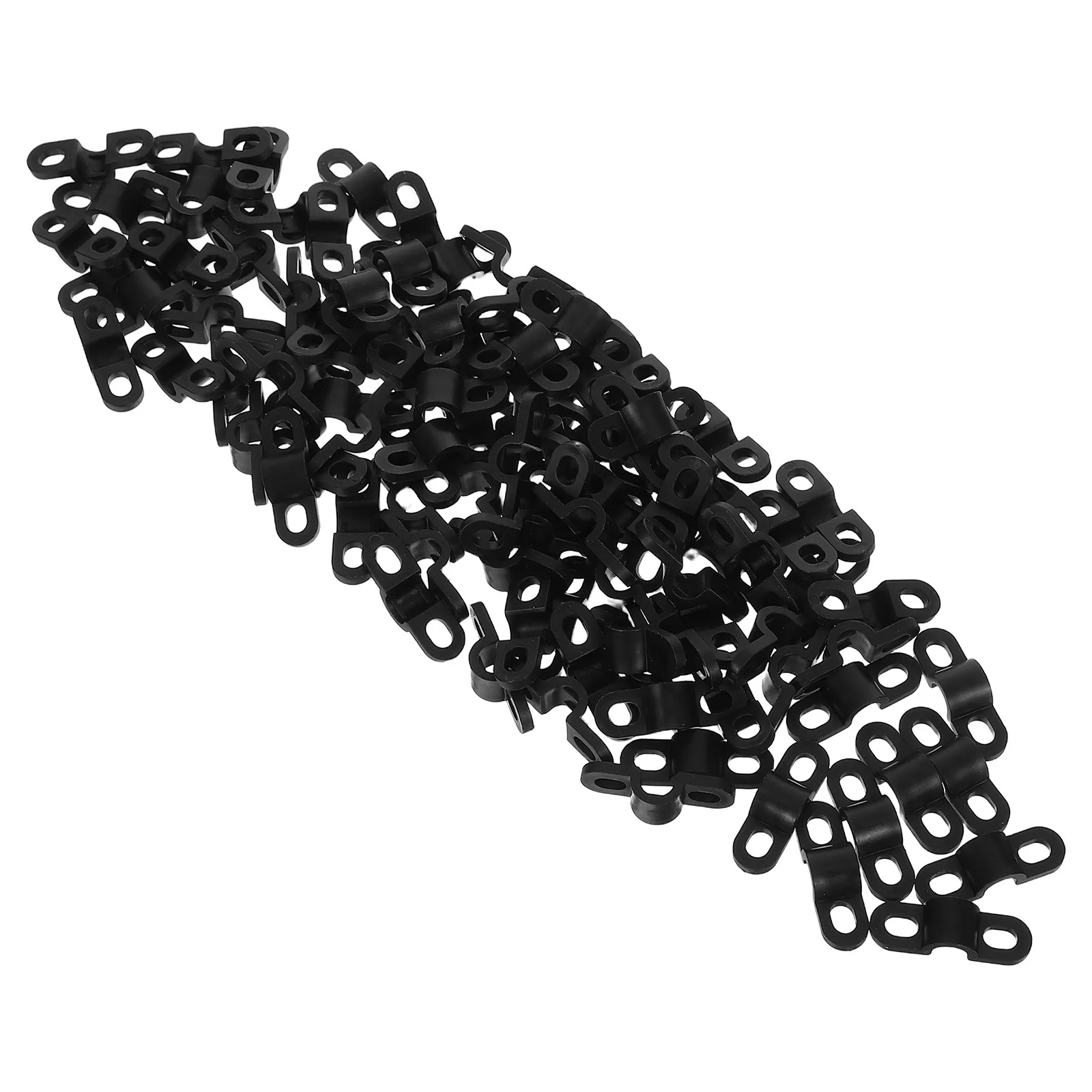 100Pcs R-Type Wire Clamp Cable Holder for Home Office Desk Wire Organizer Power Cord Fastener Heavy Duty Black