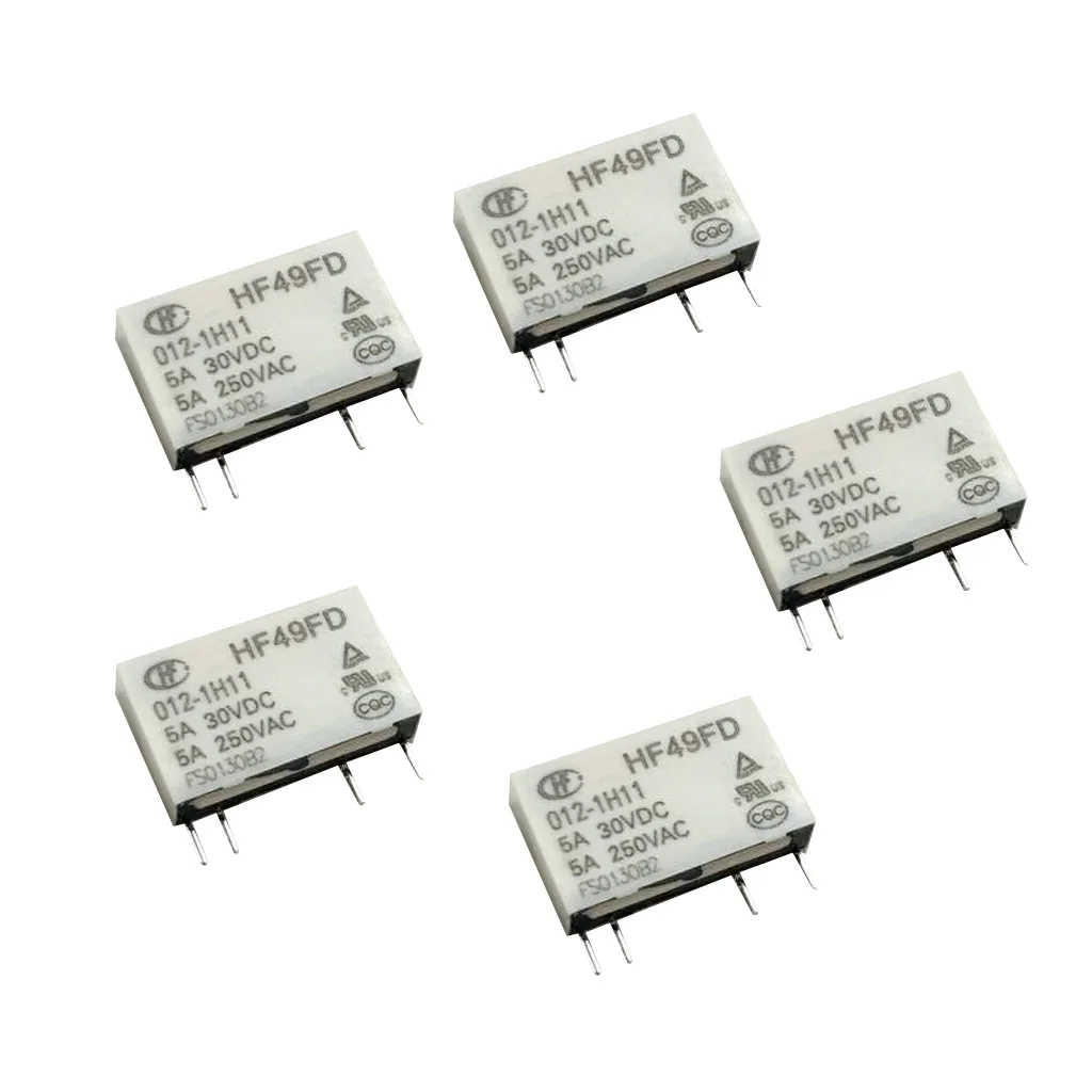 HF49FD/012-1H11 PCB マウント密閉型小型パワーリレー、5 個パック