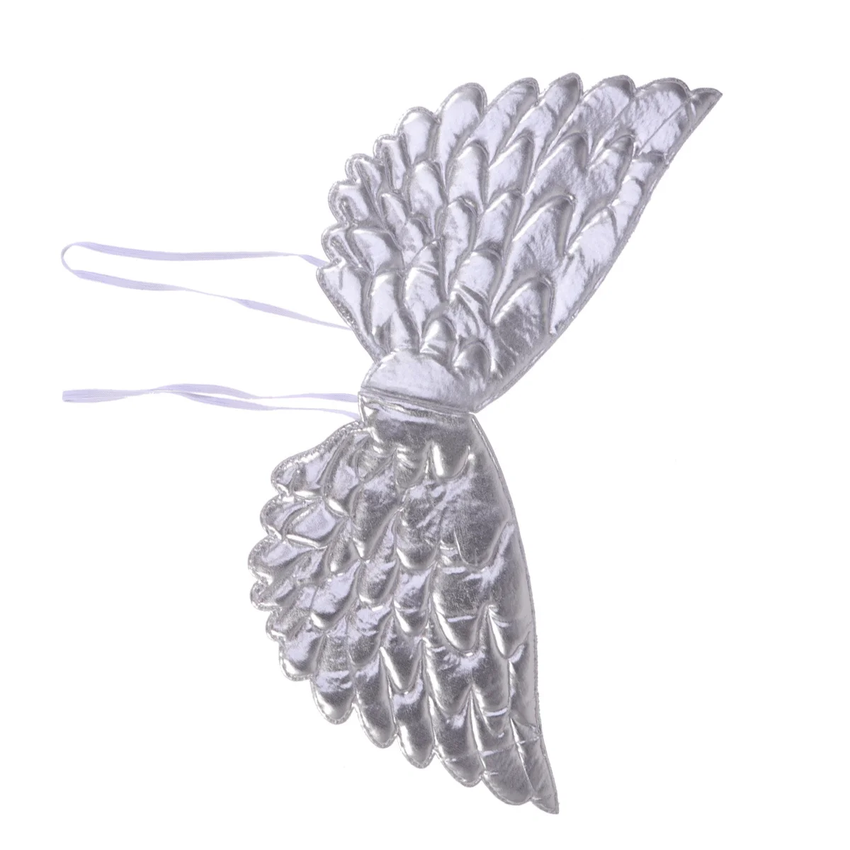 1pc Ali d'angelo in argento Costume da spettacolo per bambini Forniture per feste cosplay per ragazze Compleanno Decorazioni per palcoscenici di Natale