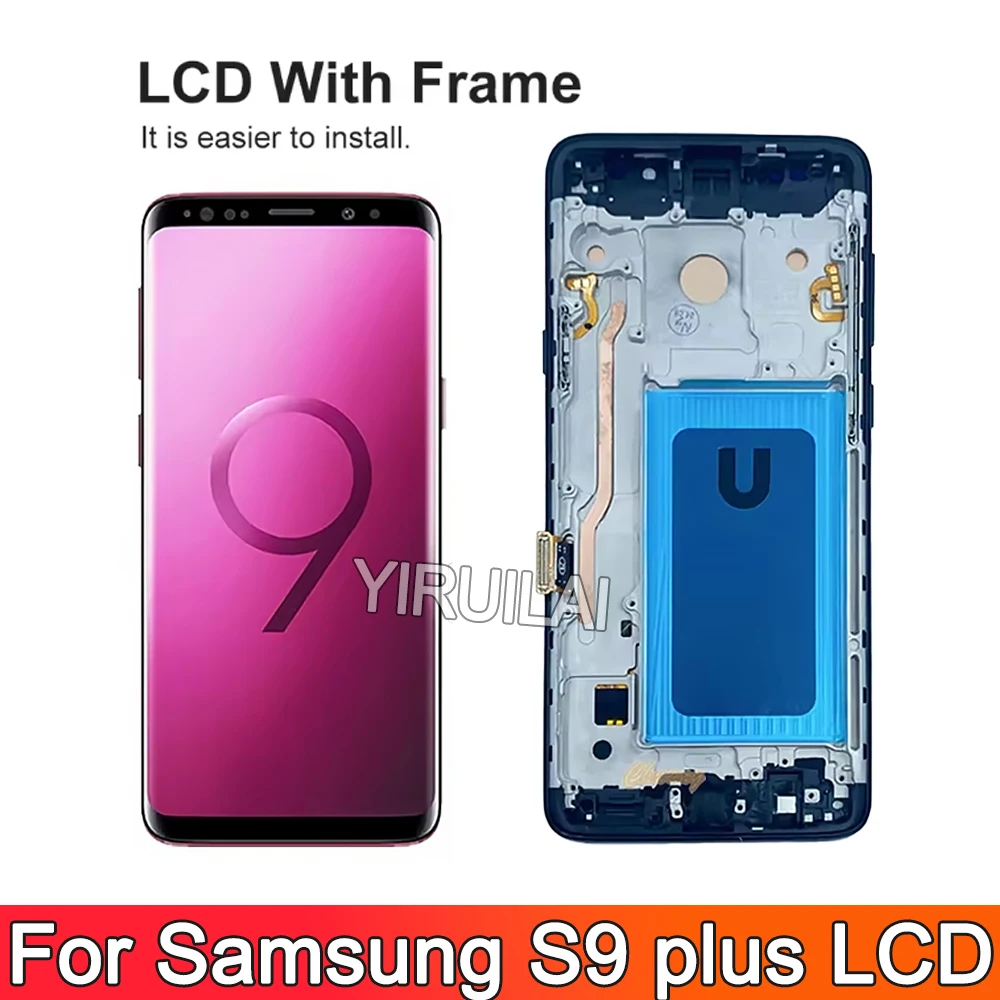 New 100% Tested TFT For Samsung S9 Plus G965 G965F LCD Display Touch Screen With Frame For Galaxy S9+ Display Replacement