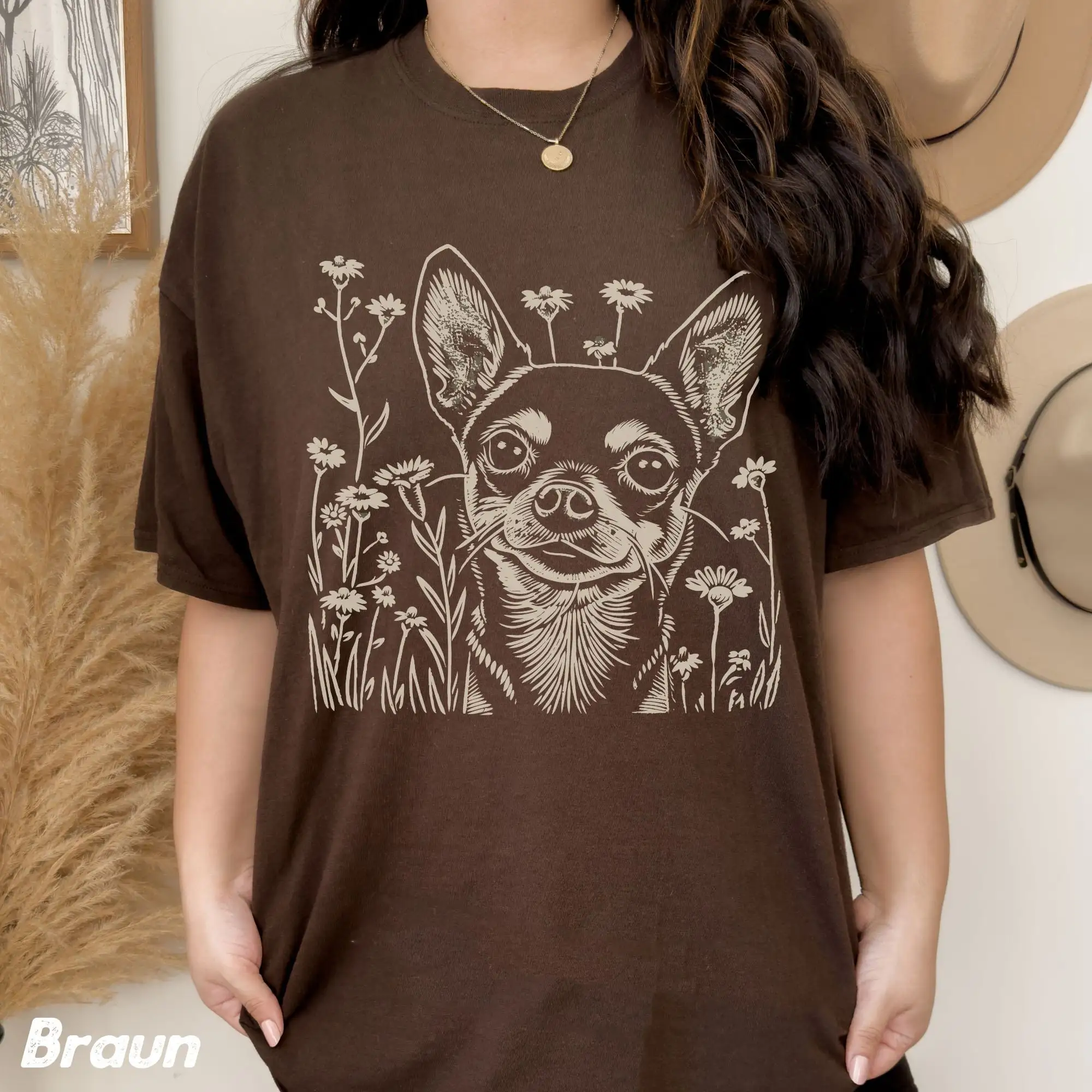 Celestial Vintage Chihuahua T Shirt Magical Mystical Alternative Boho Sweet Victorian Owner Gift Whimsigoth