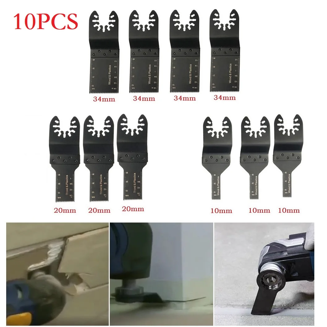 10PCS Oscillating Multi Tool Set 10mm 20mm 34mm Circular Saw Blade Cutting For Wood Plastic Cutting