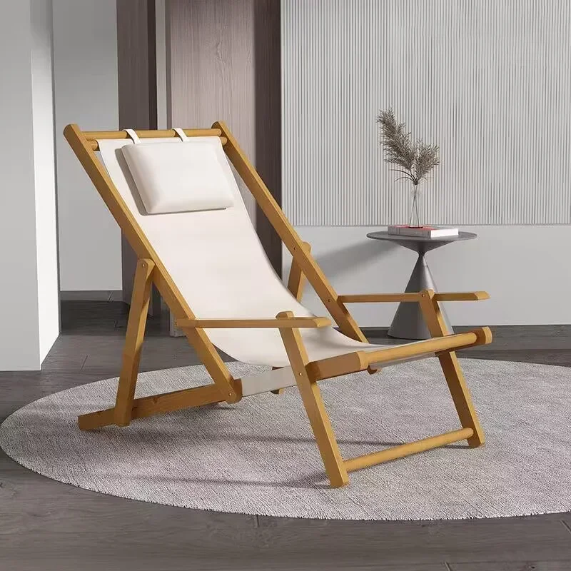 Modern Wooden Beach Chair Gardens Folding Picnic Single Bench Beach Chairs Clear Terrace Cadeira De Praia Outdoor Furnitures