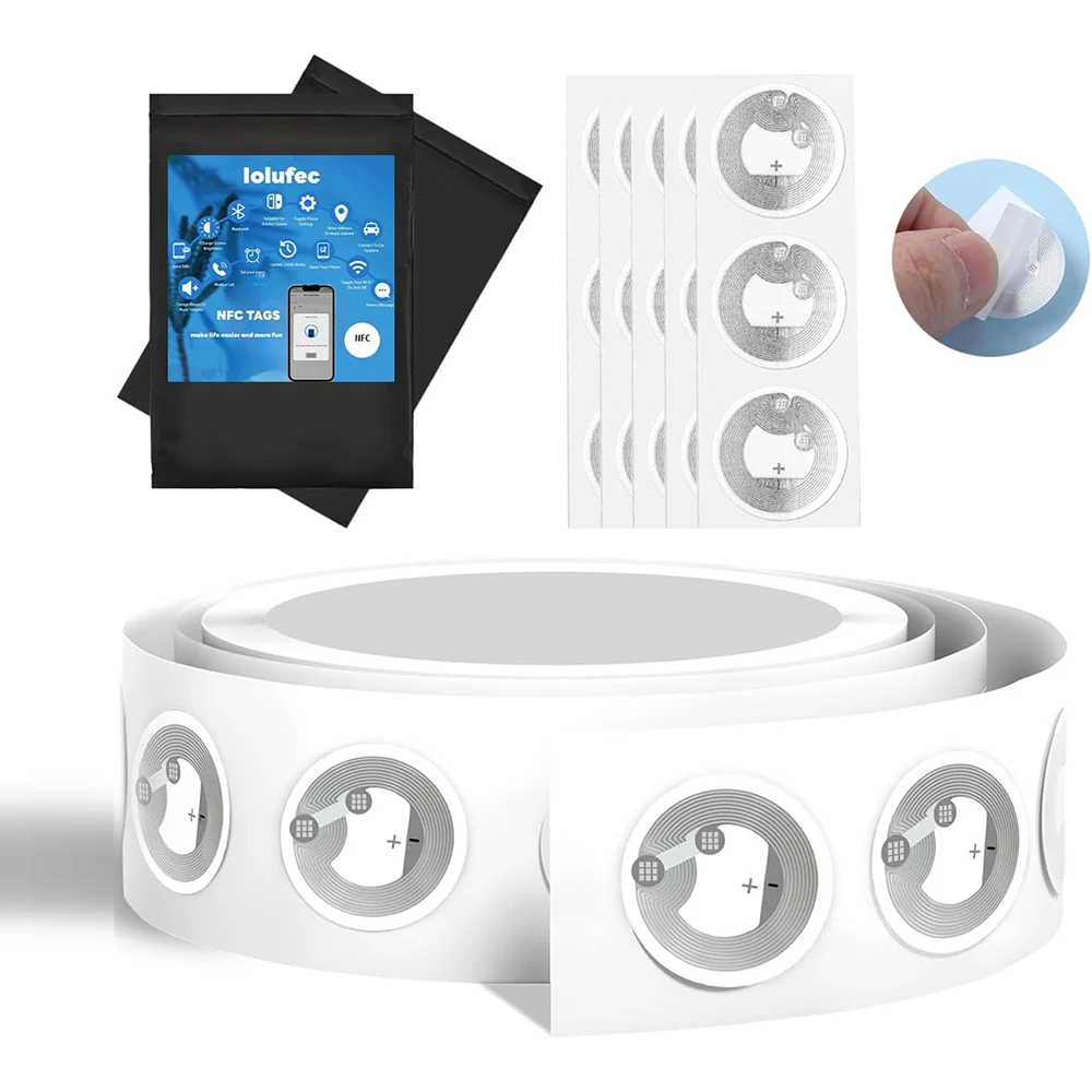 NFC tag NTAG216 NFC sticker NTAG216 chip,blank circular tag with adhesive backing,rewritable and programmable RFID NFC sticke