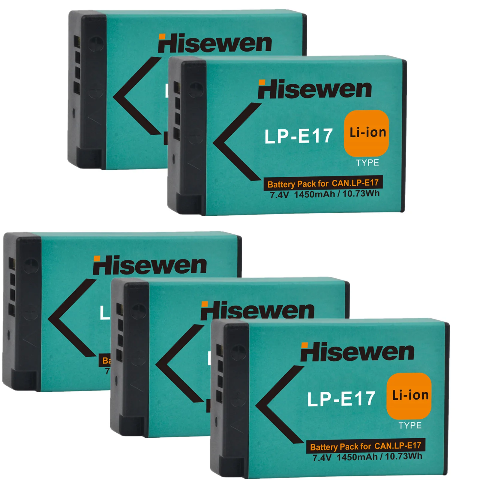 

5-Pack LP-E17 LPE17 LP E17 Batteries1450mAh for Canon For EOS M3 M5 750D 760D T6i T6s 800D 8000D Kiss X8i RP 200D R10 T8i T7i