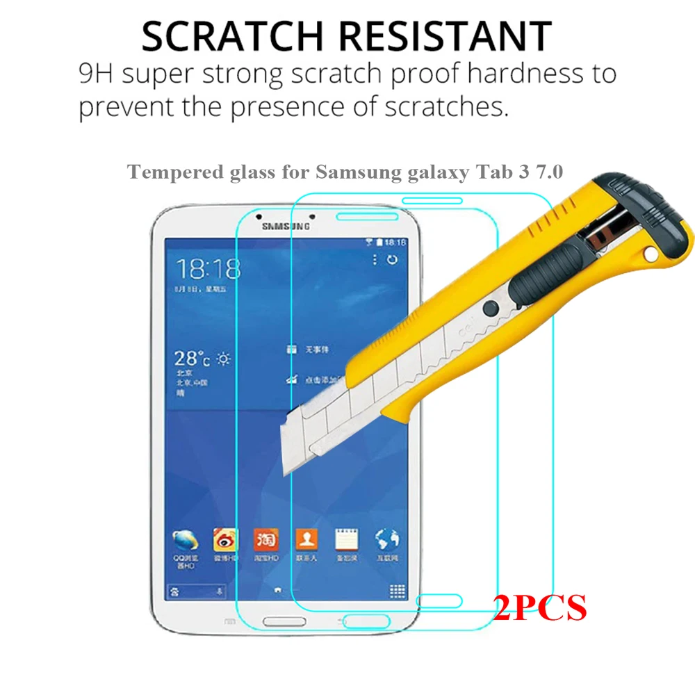 2 قطعة/الحزمة حامي الشاشة لسامسونج غالاكسي تبويب 3 7.0 نموذج SM-T210 T211 HD الزجاج المقسى لسامسونج Tab3 7.0 SM T210 7 بوصة