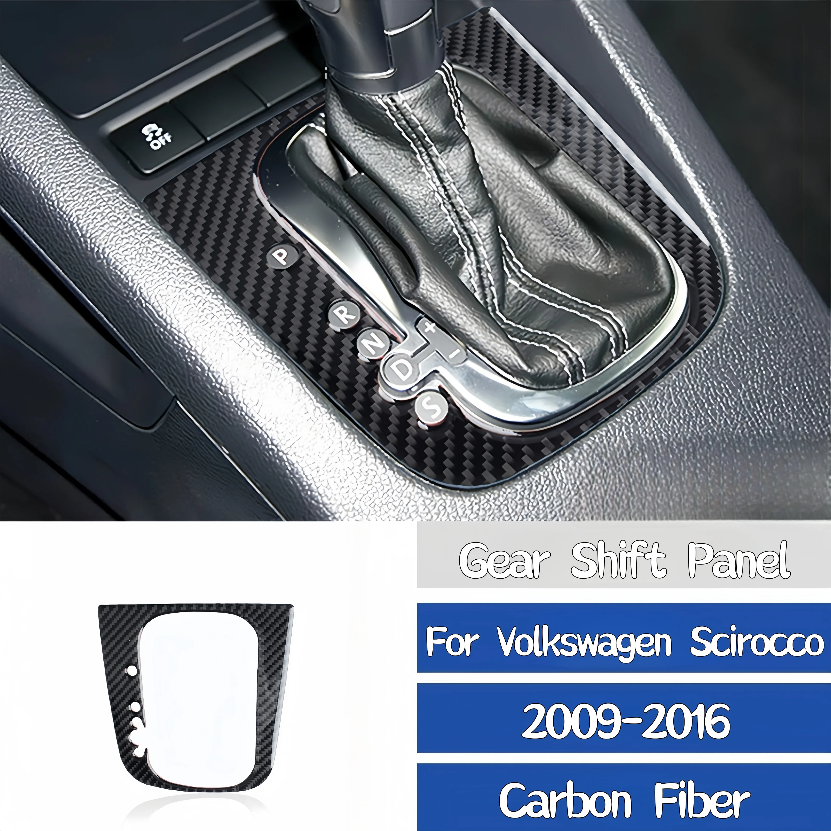 

For Volkswagen Scirocco 2009-2016 Accessories Carbon Fiber Interior Car Center Console Gear Shift Panel Trim Cover Decor Sticker